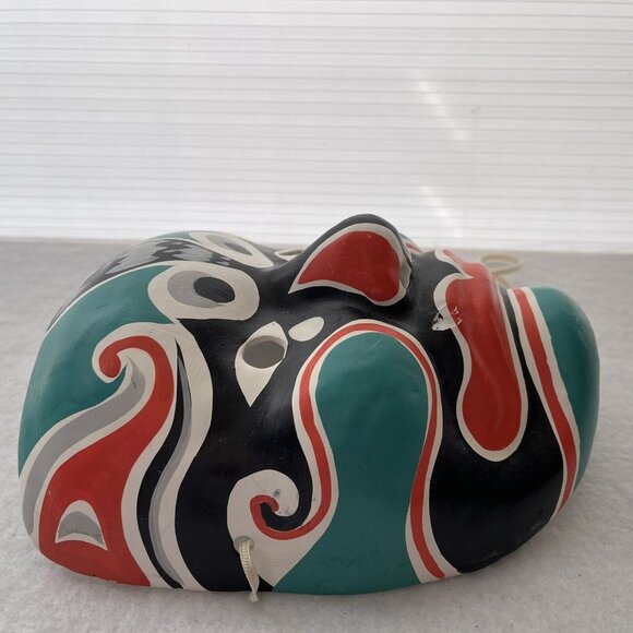 Masquerade Paper Mache Mask Hand Painted Peking Beijing Opera Green Red Chinese - Picture 3 of 14